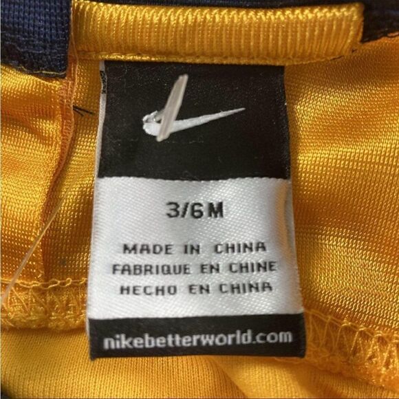 Nike Kids Yellow Cal Golden Bears #1 Long Sleeve Football Jersey Shirt Size 3/6M - Picture 5 of 9